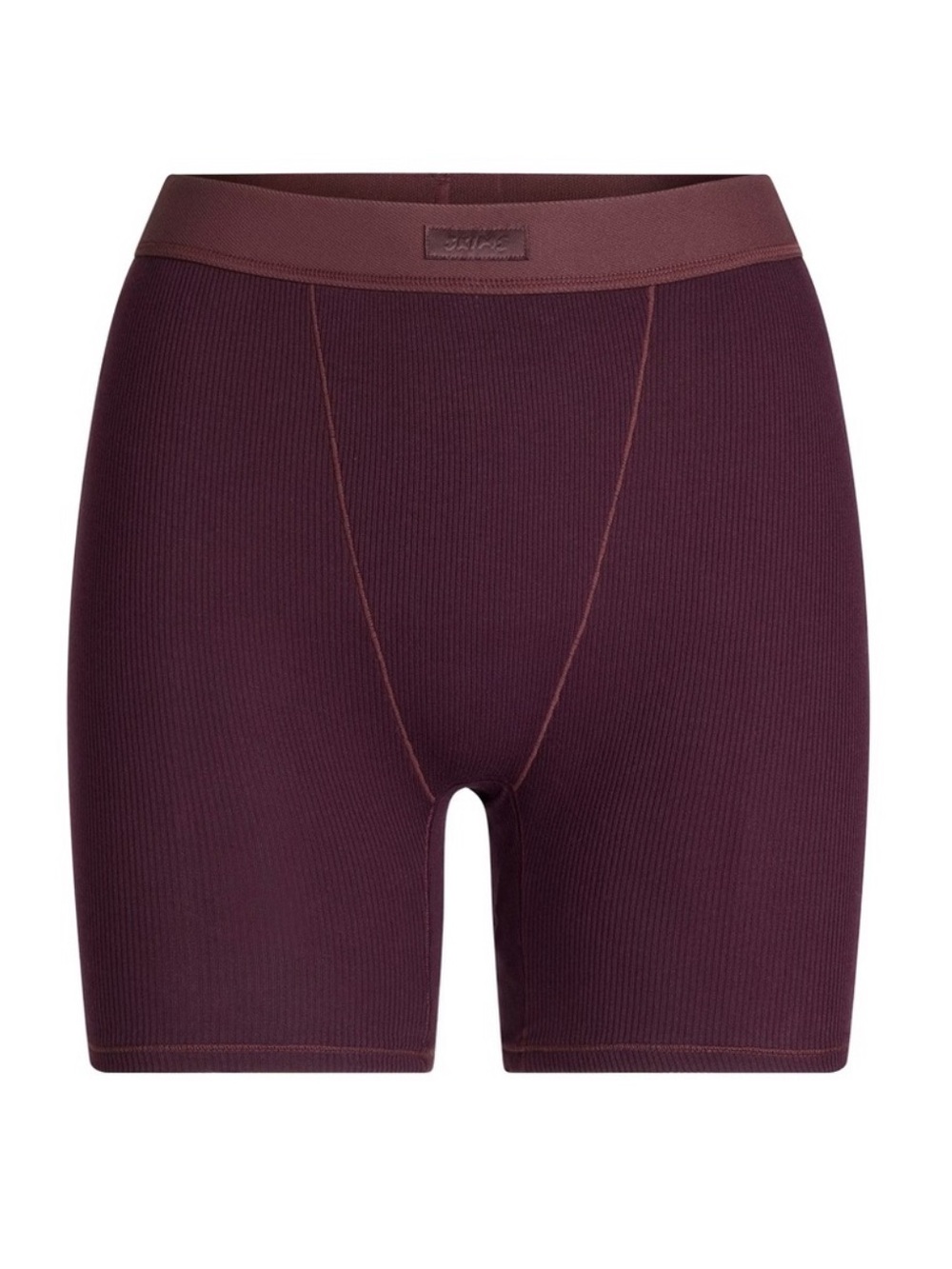 SKIMS COTTON RIBBED BOXER 
CURRANT SIZE XSMALL
